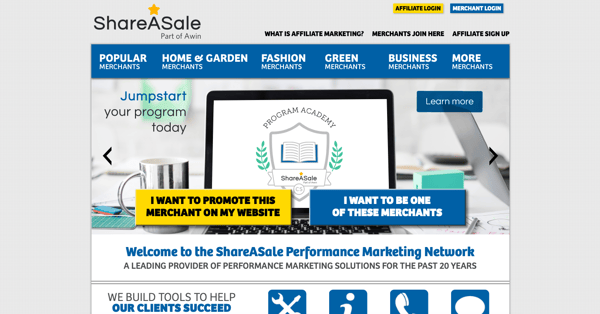 sharesale homepage