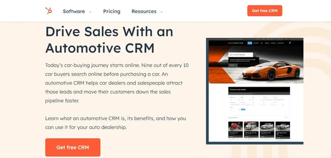 HubSpot’s CRM has many beneficial features for car sales teams.