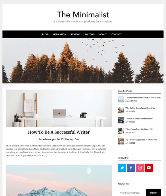 simply responsive blogily  best free minimalist wordpress themes examples 
