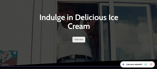 will ai replace web designers: image shows person scooping ice cream and text overlay with order now button