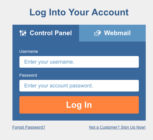 HostGator control panel you'll use to login to your WordPress dashboard