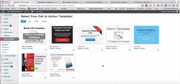 Built-in library for CTA templates via WordPress Calls to Action plugin