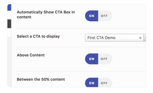 Activate "Automatically Show CTA Box in content" feature in AMP for WP plugin 