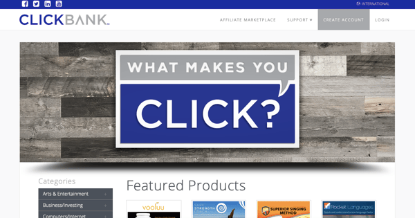 clickbank homepage affiliate program