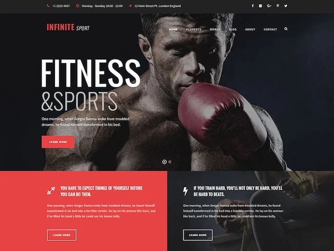 Infinite Fitness WordPress theme