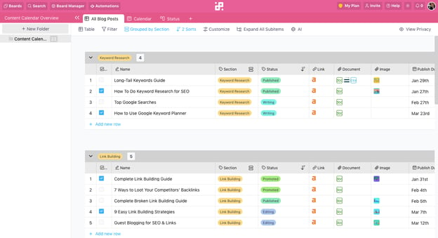 infinity content calendar.webp?width=624&height=339&name=infinity content calendar - The 19 Best Content Marketing Tools in 2024