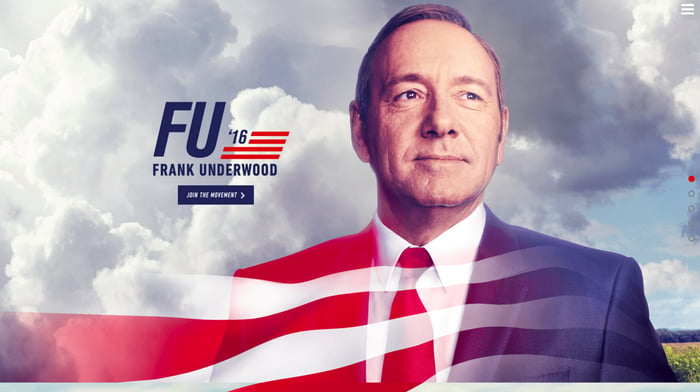 house of cards advertisement during campaigning of presidential election in 2016