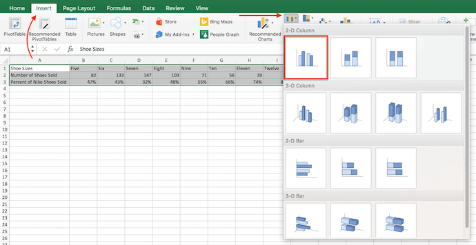 excel for mac line graph