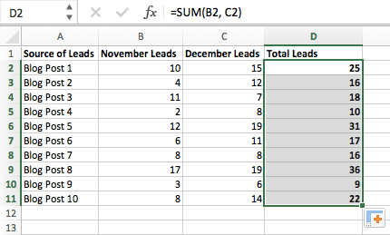 how to sum a column in excel windows 10