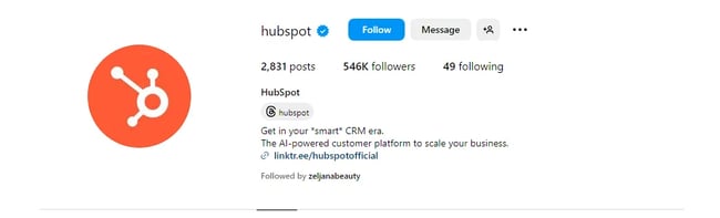 HubSpot's Instagram