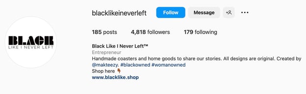 Creative Instagram bio ideas, black like I never left