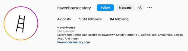 Instagram bio ideas for restaurants and coffee shops, have house