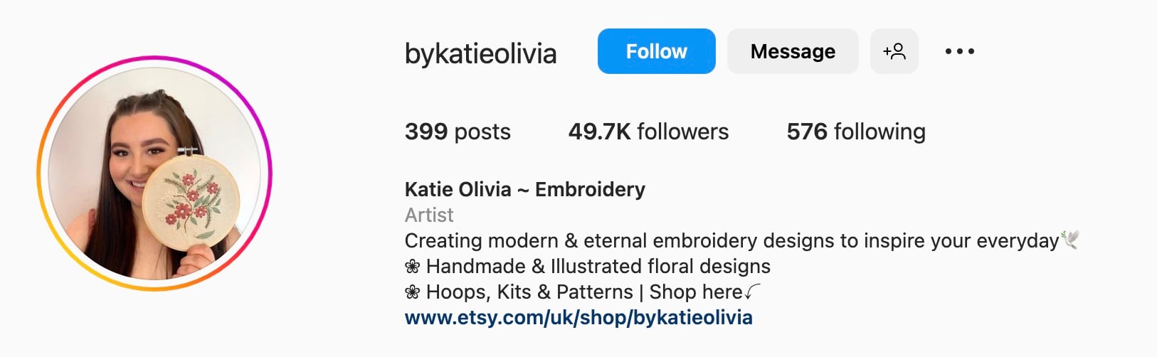 Creative Instagram bio ideas for Etsy shops, katie olivia