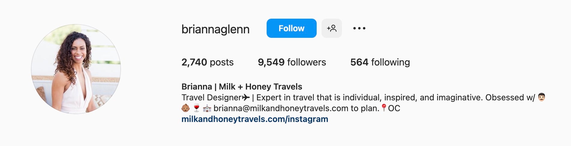 Good Instagram bio ideas for travel, milk and honey
