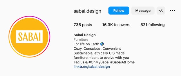Creative Instagram bio ideas, sabai design