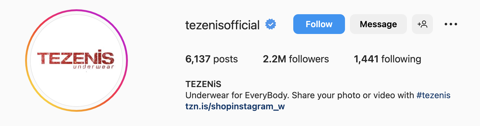 instagram bio tezenis.png?width=1550&height=408&name=instagram bio tezenis - 90+ Instagram Bio Ideas to Help You Write an Impactful Bio