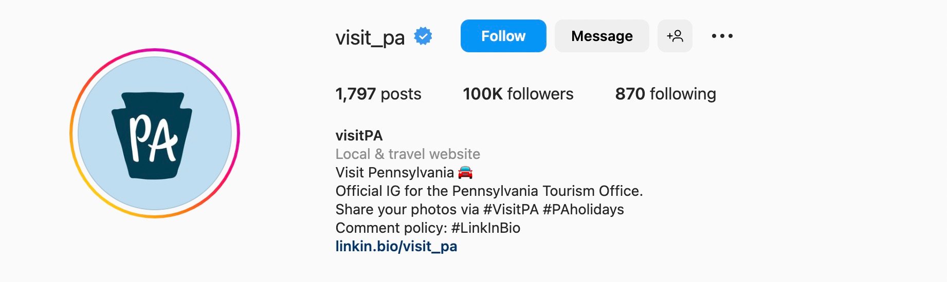 Good Instagram bio ideas for travel, visit pa
