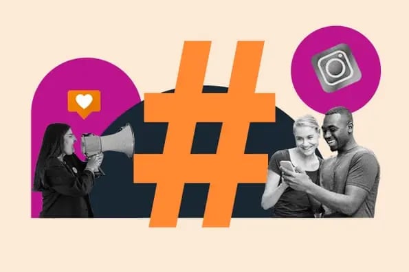 instagram hashtags; instagram users posting selfies using hashtags to reach a larger audience than the person with a megaphone