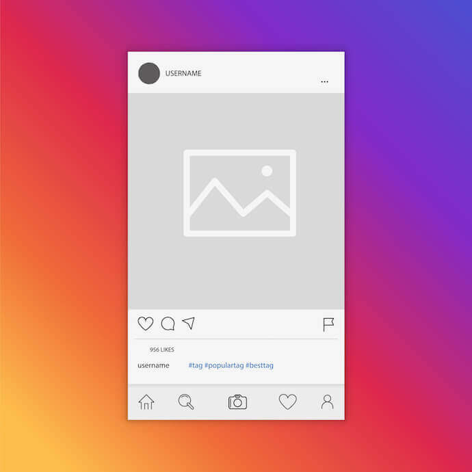 Image post illustration with photo icon showing Instagram image dimensions