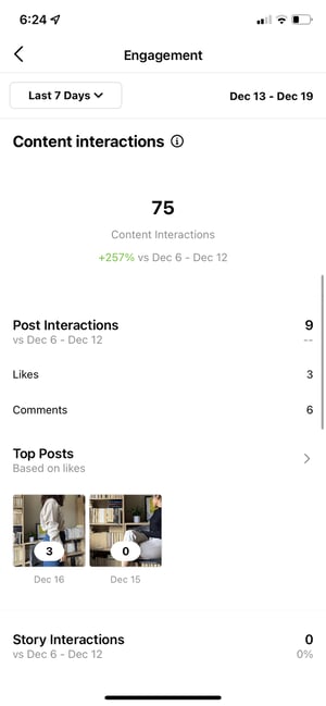 كيفية استخدام رؤى instagram: تفاعلات المحتوى