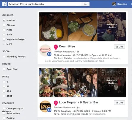 facebook local business page finder