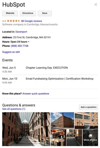 Google's Local Knowledge panels