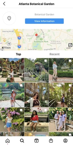 Instagram Stories posted with the location Atlanta Botanical Garden