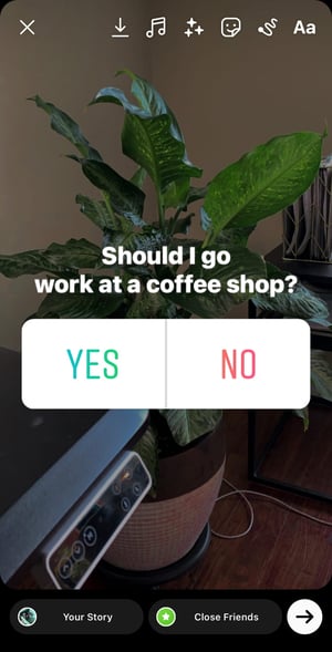 how to upload a story to instagram: add poll