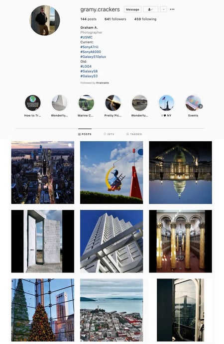 Unique Angles Instagram Theme Example