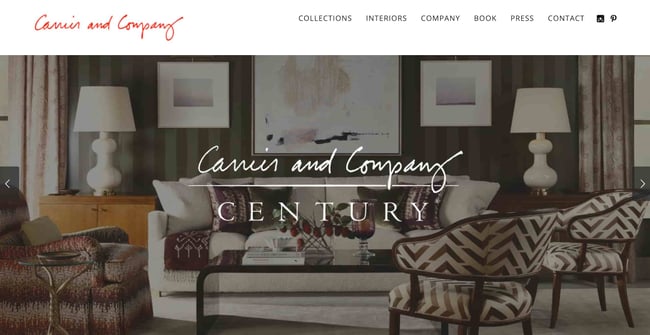 interior design websites: carrier and company shows living room sitting area. 