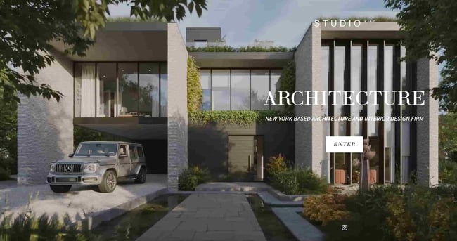 interior design websites: studio 397 shows the exterior of a house created 