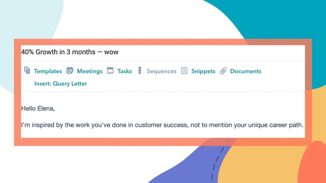 email introduction, I’m inspired by the word you’ve done in customer success…