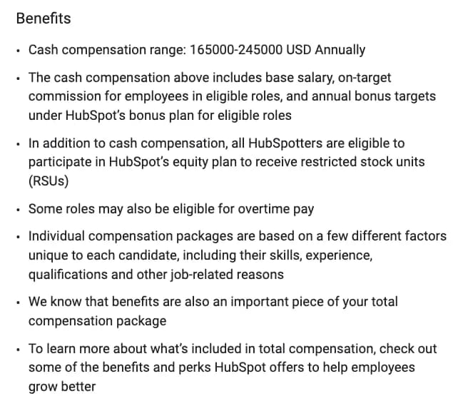 Description of benefits 