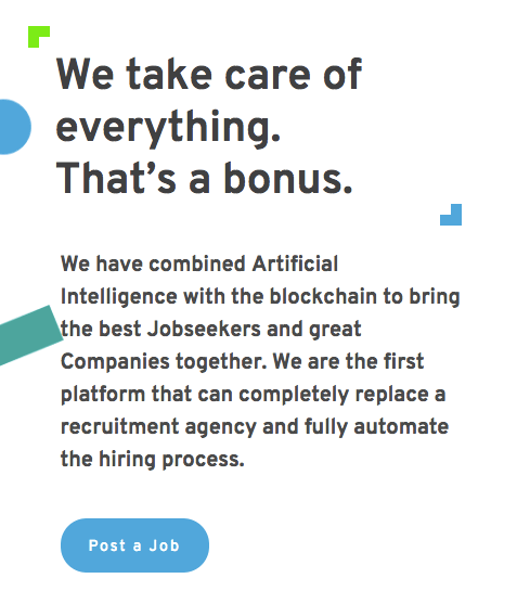 Job.com uses blockchain to find jobs for candidates.