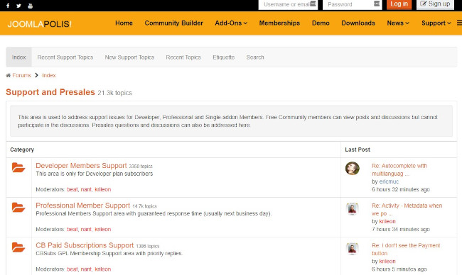 joomlapolis, a forum example using joomla! and kunena