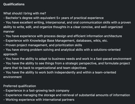 knowledge manager, TikTok job qualifications