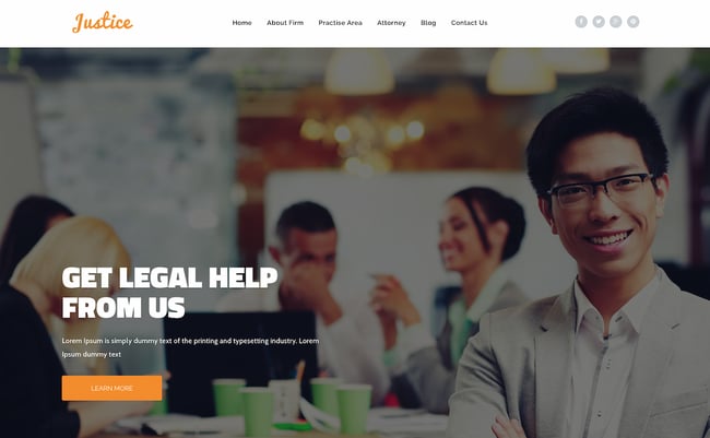 wordpress law firm themes: justice