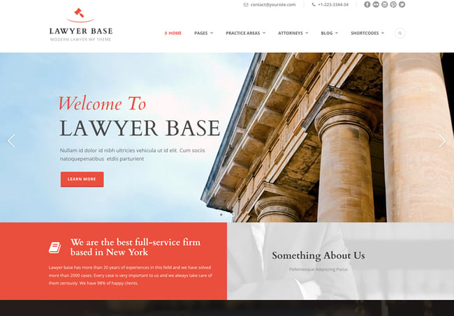wordpress law firm themes: lawyer base