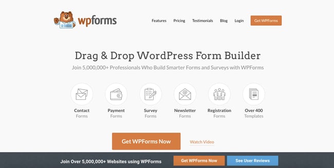 Lead generation form template: WPForms 