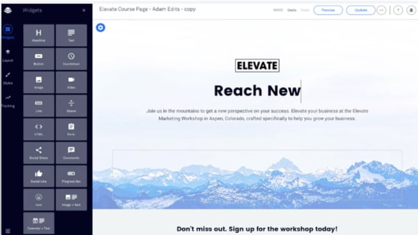 building a landing page using leadpages