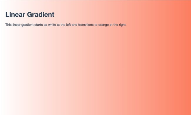 Left-to-right linear gradient background on a web page