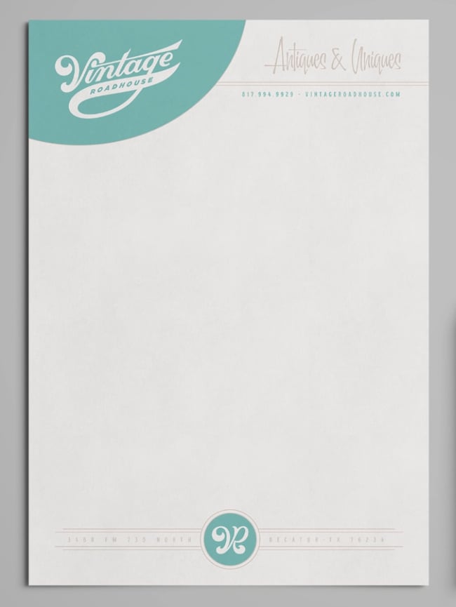 letterhead examples with logos: prominent logo example