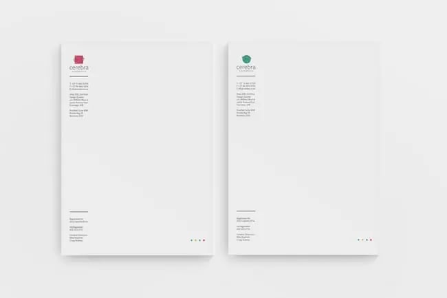 letterhead examples with logos: off-center example