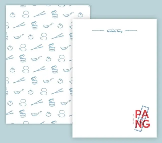 letterhead examples with logos: repositioned elements example