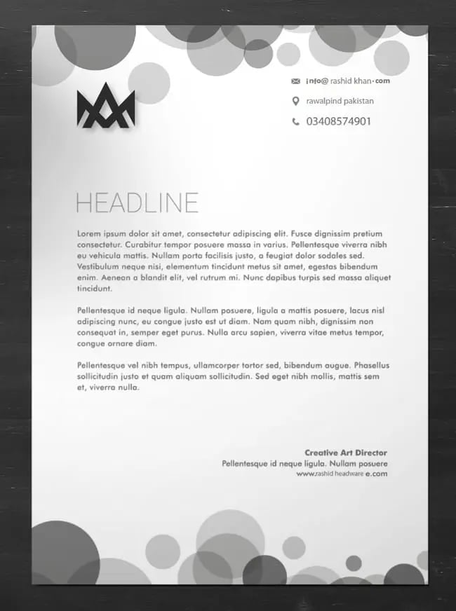 letterhead examples with logos: geomotric pattern example