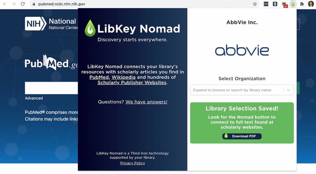 افزونه Libkey Nomad Chrome