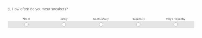Survey question examples: Likert Scale