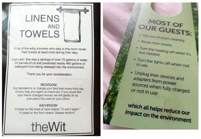 Linens and towels persuasion example