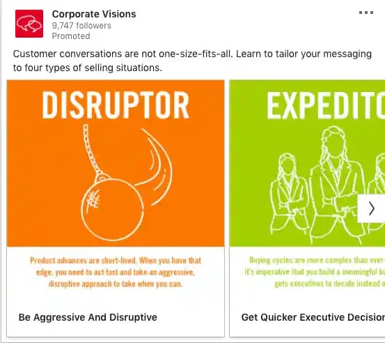 Corporate Visions' Carousel Ad