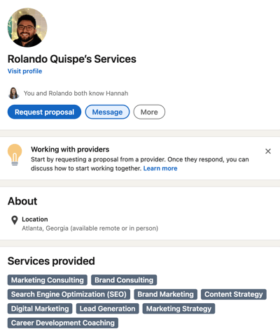 linkedin service provider: rolando Quispe